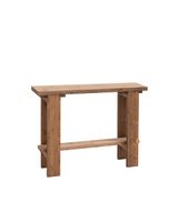 consola de madera maciza en tono roble oscuro de 120x84cm