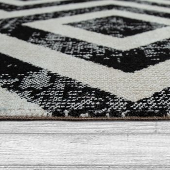Alfombras de interior y exterior Saga negro-blanco  160 cm redondo