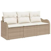 conjunto de sofa de jardin 3 piezas  mueble de jardin beige poliratan