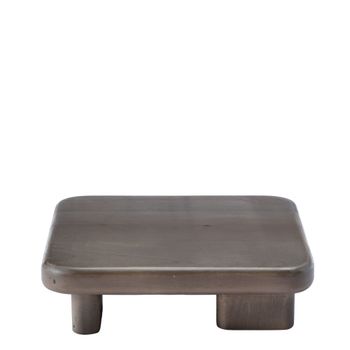Bandeja decorativa cuadrada sobre patas marrón l24