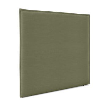 Cabecero De Lino Natural Liso Con Ribete Hasta El Suelo 135x120cm Camas 120/135 - Verde
