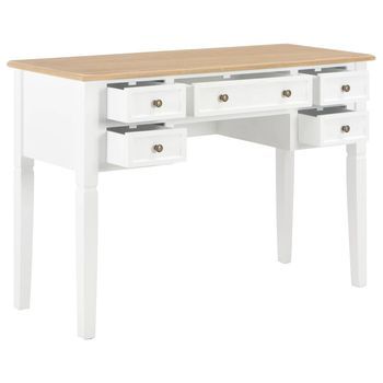 Escritorio De Madera Blanco 109,5x45x77,5 Cm