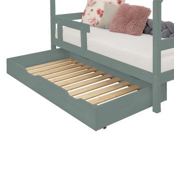 Cajón De Cama 120 X 160 Con Somier Buddy - Verde Salvia