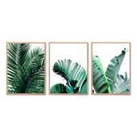 set de 3 cuadros 201 marco premium chapado en roble 30x40 cm