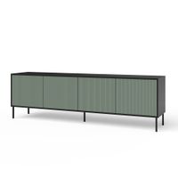 aparador de 4 puertas en melamina y mdf negroverde salvia