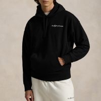 polo ralph lauren printed logo cotton-blend jersey hoodie - l