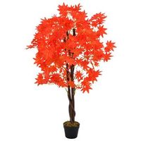 planta artificial arbol de arce con macetero rojo 120 cm vidaxl