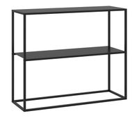 homcom mesa de consola estilo industrial mesa de entrada con estante marco de acero y antivuelco mueble de recibidor para salon pasillo carga 20 kg 90x30x75 cm negro