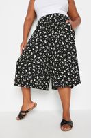 yours culottes negros de margaritas blancas mujer curvy y tallas grandes yours