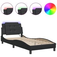 estructura de cama con led sin colchon zadar negro 80x200 cm vidaxl
