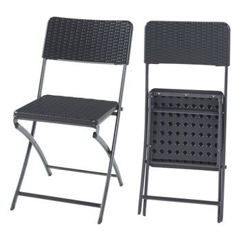 Set De 2 Sillas Plegables Mark 81x58x45cm - Negro [en.casa]
