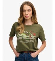superdry para mujer w1011772a camiseta tokyo vintage verde m casual algodon manga corta