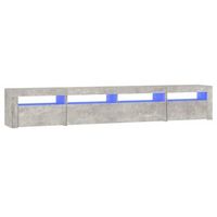 mueble de tv con luces led gris hormigon 240x35x40 cm vidaxl