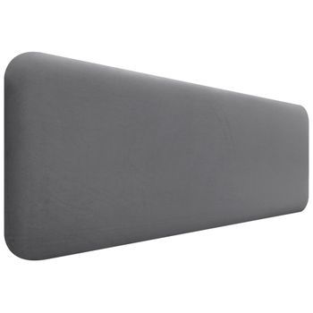 Dhome Cabecero Tapizado En Terciopelo Liso Redondeado Para Pared Acústicos Cabeceros Absorbentes Cabezal Cama Dormitorio (gris, 145cm)