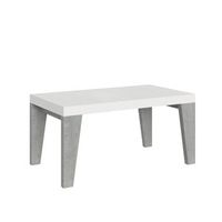 mesa extensible 90x160420 cm naxy mix tapa fresno blanco patas cemento