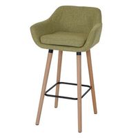 taburete de bar silla de bar x1 con reposapies en tela verde claro 040005302