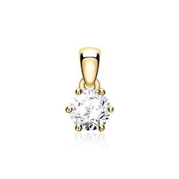 Colgante para mujer en oro de 14 quilates con diamante
