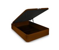 pack de canape madera  color cerezo 34 cm alto   colchon viscoelasticos  135x200 cm
