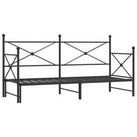 cama individual  cama para adultos  divan con nido sin colchon negro 90x200 cm acero