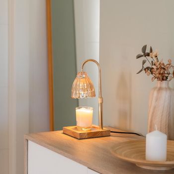 Lámpara para velas con temporizador cristal