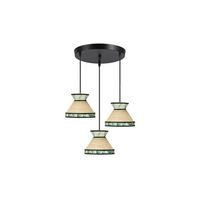 plafon de techo constantinopla 3xe27 de altura regulable bombillas no incluidas color beige y verde