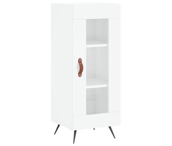 Vidaxl aparador de madera contrachapada blanco brillante 34,5x34x90 cm