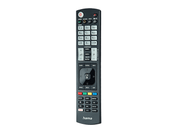 Mando a distancia - Hama 00221061, Compatible con LG, 52 botones, Funciona pilas AAA, Negro