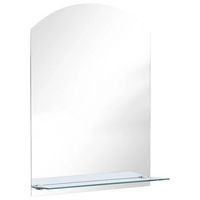 espejo de pared con estante de vidrio templado 50x70 cm vidaxl