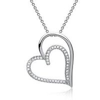 cadena de plata 925 con colgante corazon circonita