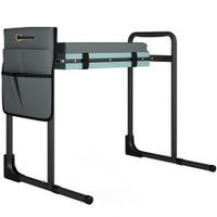 outsunny taburete de jardin plegable con almohadilla de espuma eva asiento de jardin con bolsa para herramientas gris oscuro