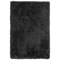 alfombra peluda negra de pelo largo 160 x 230 cm rectangular con mechones de algodon cide
