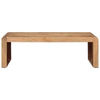 mesa de centro 110x55x35 cm madera maciza de acacia con acabado natural - marron