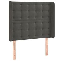 cabecero con orejas de terciopelo gris oscuro 103x16x118128 cm vidaxl