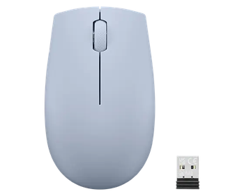 Lenovo Ratón inalámbrico compacto Lenovo 300 (azul escarcha) con batería