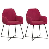 sillas de comedor 2 uds terciopelo rojo vino 55 x 50 x 84 cm vidaxl
