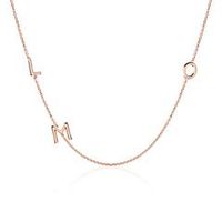 cadena de oro rosa de 14 quilates con 3 letras