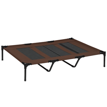 PawHut Cama Elevada Transpirable para Mascotas Perros Gatos Tela Oxford para Dormir Relajar Interiores Exteriores 122x92x23 cm Café   Aosom España