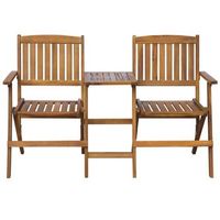 banco de jardin  banco de exterior  silla de jardin plegable con mesita 140 cm madera maciza acacia
