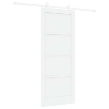 Puerta Corredera Blanco 83 X 202 Cm Madera De Pino Maciza Vidaxl
