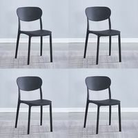 pack 4 sillas de diseno negras plasticas  vigone