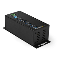 7-port industrial usb 30 hub with external power adapt er