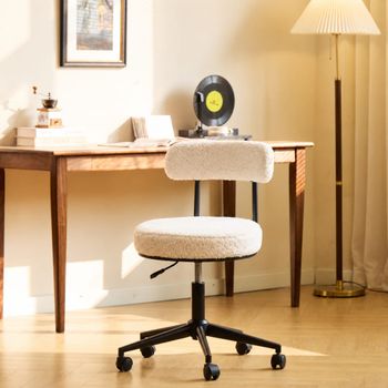 Silla de escritorio en lana blanca