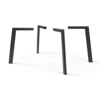 Set De 4 Patas De Mesa Hostang Acero 50x8x71 Cm - Negro [en.casa]