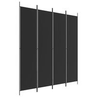 biombo separador de ambientes 4 paneles 200 x 220 cm tela negra y hierro dec030907