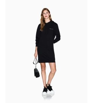 A|X Armani Exchange para mujer. XW001453AF10830MC021 Vestido Sudadera negro (L), Casual, Algodón, Manga larga