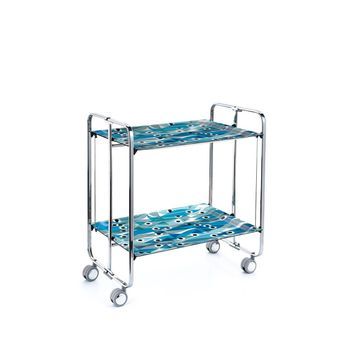 Carrito Auxiliar Plegable Bauhaus Cromado Con Ruedas – 2 Niveles Y 4 Posiciones,,65
