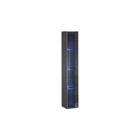 vitrina suspendida r gris r coleccion switch r puerta de vidrio y led incluidos r modelo grande