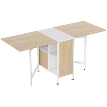 Mesa plegable de almacenaje 169x60x75cm roble