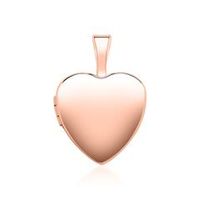 relicario corazon grabado en oro rosa de 14 quilates con bisagra