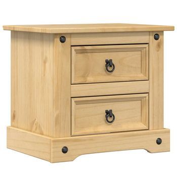 Mesita De Noche Corona Madera Maciza De Pino 53x39x47 Cm Vidaxl